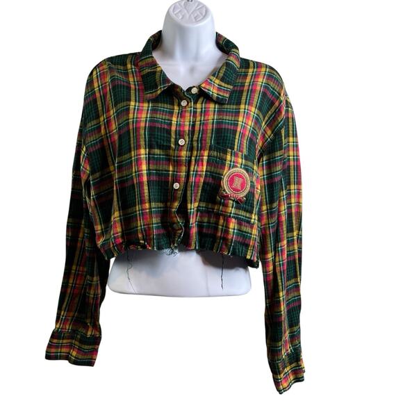 Savage‎ x Fenty Womens Two Piece Plaid Pajamas Set Size 1X Cropped Top Edgy Comf - Picture 2 of 16